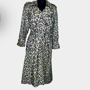 Raincheetahs by Naman NY Animal Leopard Print Lightweight Trench Coat Sz 10-12